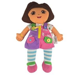 Nickelodeon Dora‎ The Explorer Dress Up Learning Doll Zip Snap Button Plush